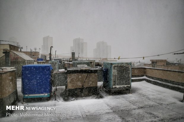 Heavy hail, snow hit Tehran