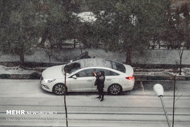 Heavy hail, snow hit Tehran