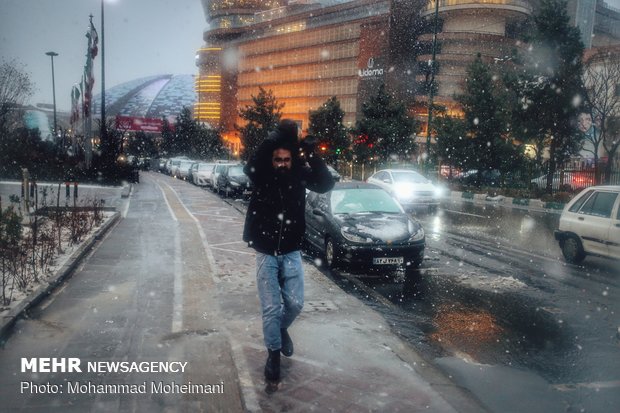 Heavy hail, snow hit Tehran