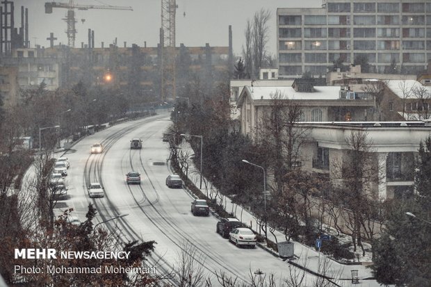 Heavy hail, snow hit Tehran