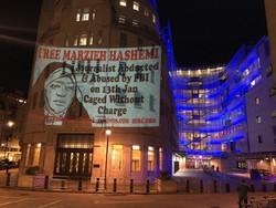 Human activists in England voice their protest against Marzieh Hashemi’s detention  