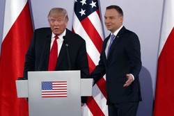 Poland's President Andrzej Duda and U.S President Donald Trump a