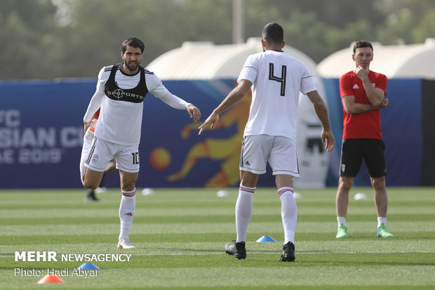 تمرین تیم ملی فوتبال در ابوظبی
