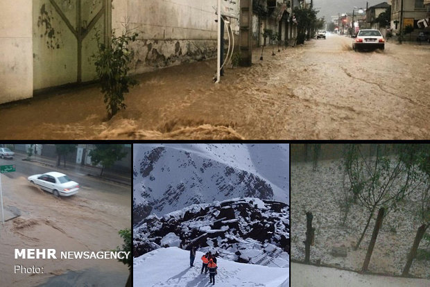 سیلاب در غرب و جنوب غرب/برف و باران در مناطق وسیعی از کشور