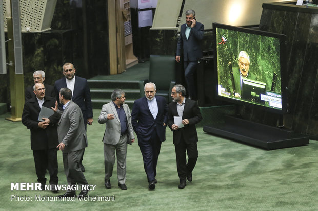 Iran FM Zarif in the Parliament