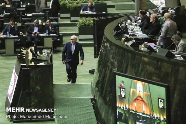 Iran FM Zarif in the Parliament