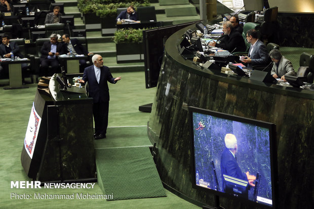 Iran FM Zarif in the Parliament