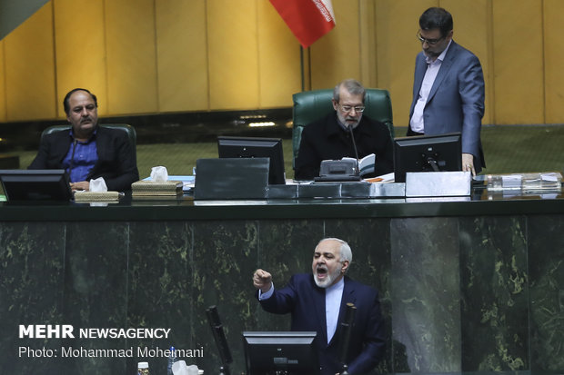 Iran FM Zarif in the Parliament