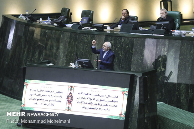 Iran FM Zarif in the Parliament