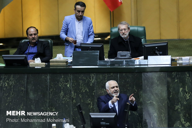 Iran FM Zarif in the Parliament