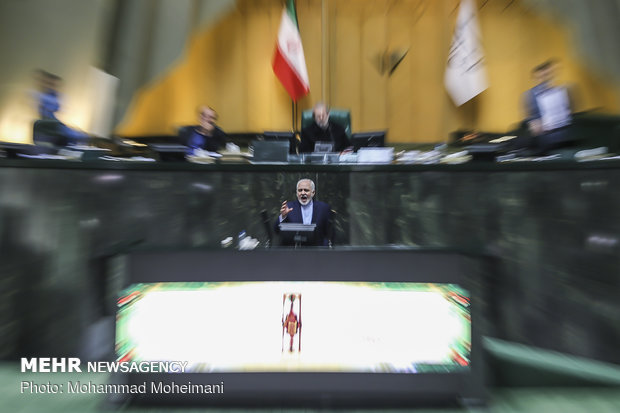 Iran FM Zarif in the Parliament