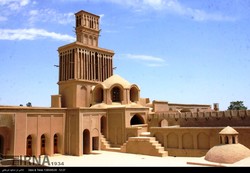 A view of a badger (wind catcher) in the city of Abarkuh in Yazd