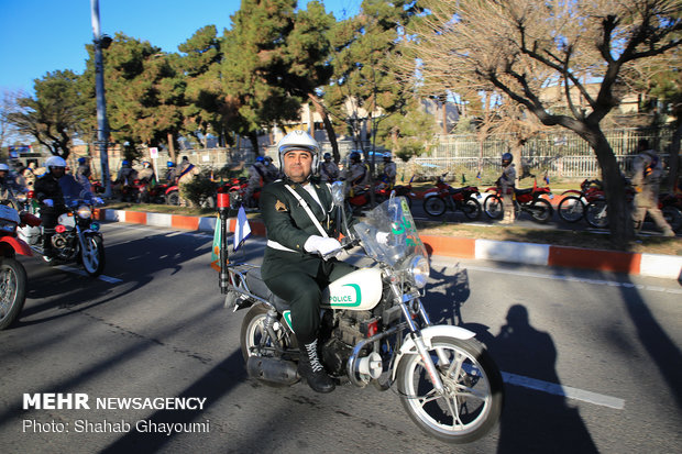 Bikers parade on 40th anniv. of Islamic Revolution