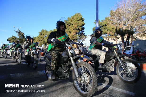 Bikers parade on 40th anniv. of Islamic Revolution