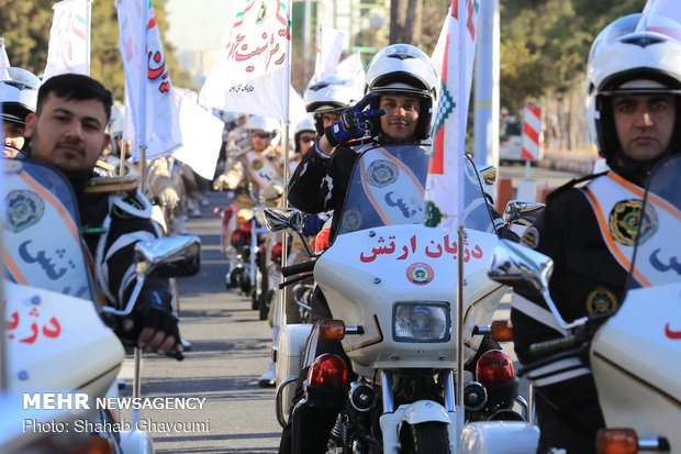 Bikers parade on 40th anniv. of Islamic Revolution