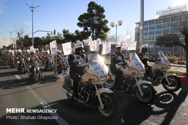 Bikers parade on 40th anniv. of Islamic Revolution