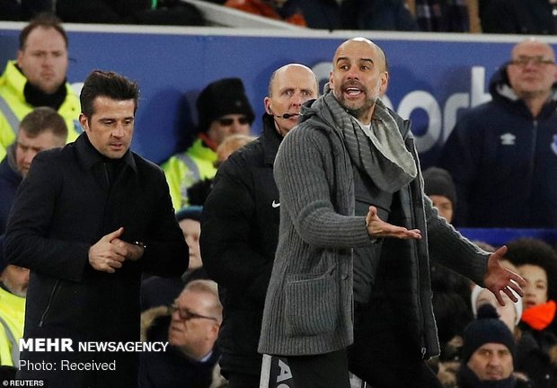 دیدار تیم های فوتبال اورتون و منچسترسیتی‎