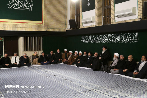 Leader attending Hazrat Fatemeh (SA) mourning ceremony 