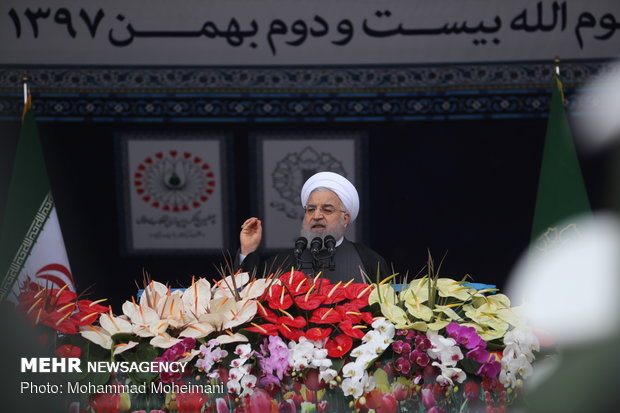 Pres. Rouhani addresses participants at Feb. 11 rallies