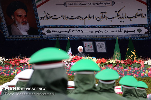 Pres. Rouhani addresses participants at Feb. 11 rallies