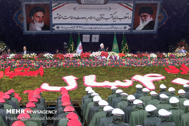 Pres. Rouhani addresses participants at Feb. 11 rallies