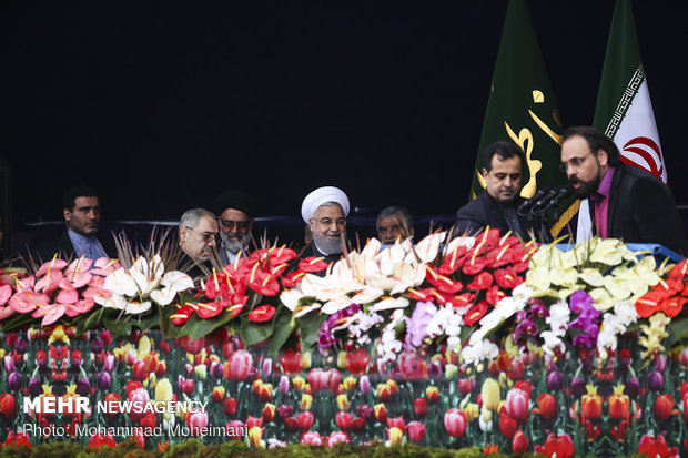 Pres. Rouhani addresses participants at Feb. 11 rallies