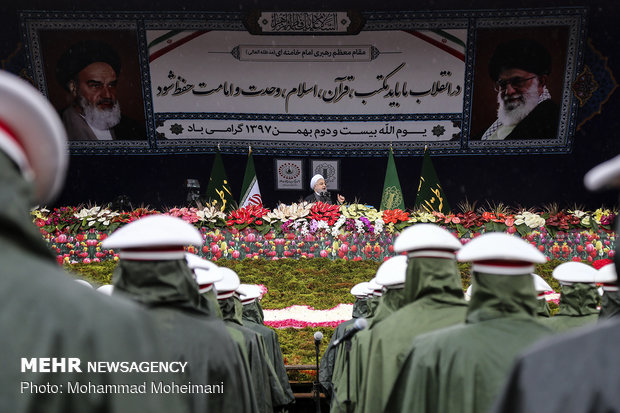 Pres. Rouhani addresses participants at Feb. 11 rallies