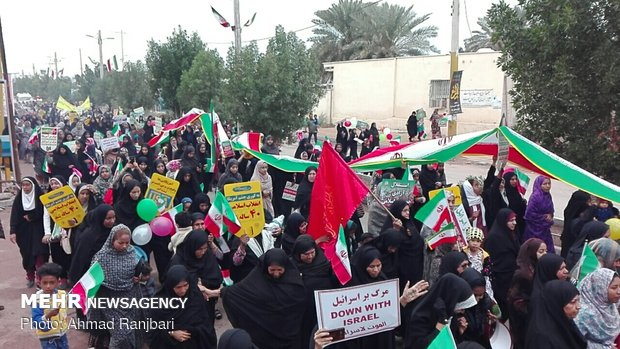 راهپیمایی ۲۲ بهمن در جزیره هرمز