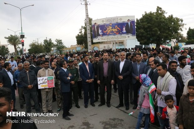 راهپیمایی ۲۲ بهمن در میناب