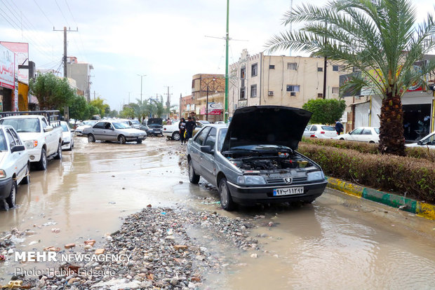 Flood hits Minab county, south Iran
