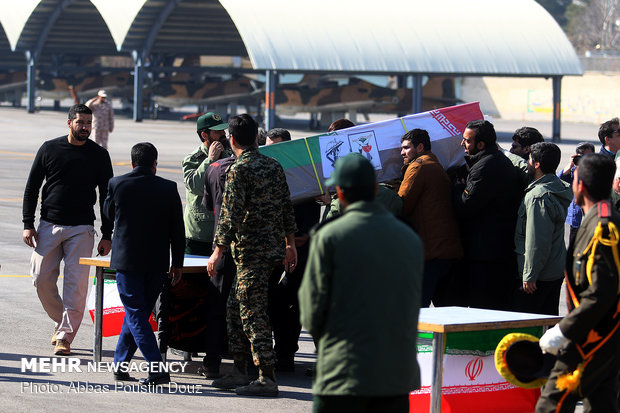 Bodies of martyred IRGC personnel arrive in Isfahan