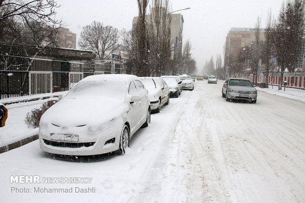 بارش برف در اردبیل