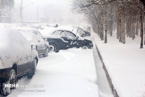 بارش برف در اردبیل