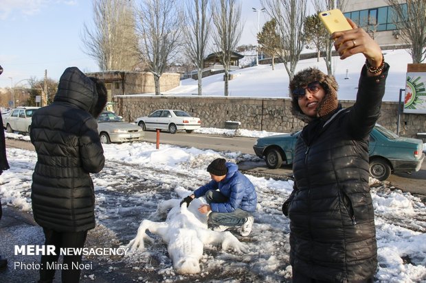 Snow sculpting competition held in Tabriz