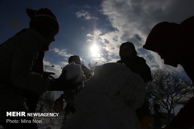 Snow sculpting competition held in Tabriz