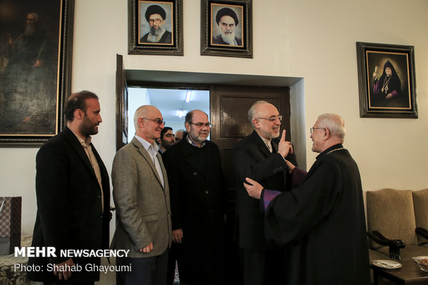 رئيس منظمة الطاقة الذرية يلتقي مطران الأرمن الأرثوذكس في طهران