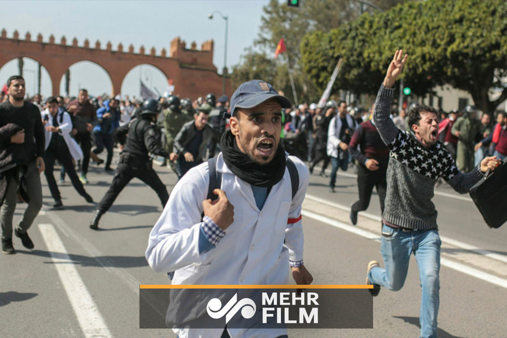 درگیری معلمین معترض و پلیس در مراکش