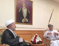 Oman’s Research Council Chairman Sayyid Shihab bin Tariq al Said (r) and Iran’s ambassador to Oman Mohammad Reza Nouri Shahroudi met in Muscat on Wednesday.