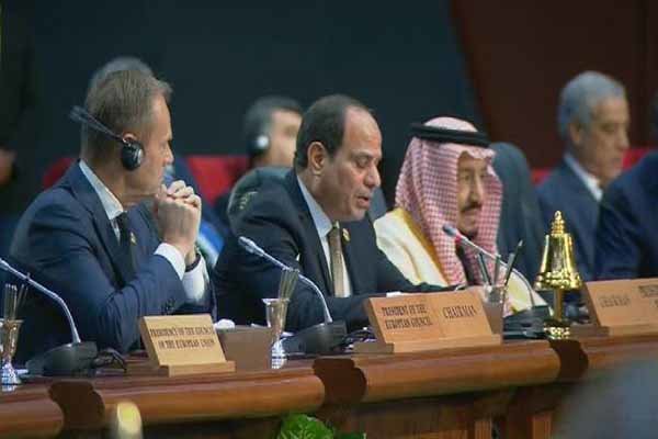 مصر کے شہر شرم الشیخ میں عربی اور یورپی ممالک کے سربراہی اجلاس کا آغاز