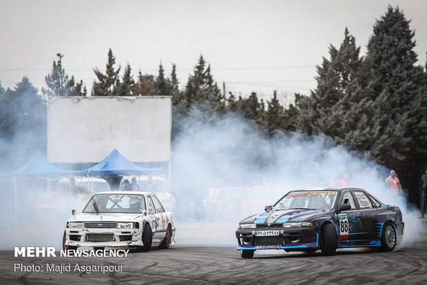 Final round of drift racing at Azadi Complex