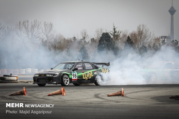 Final round of drift racing at Azadi Complex