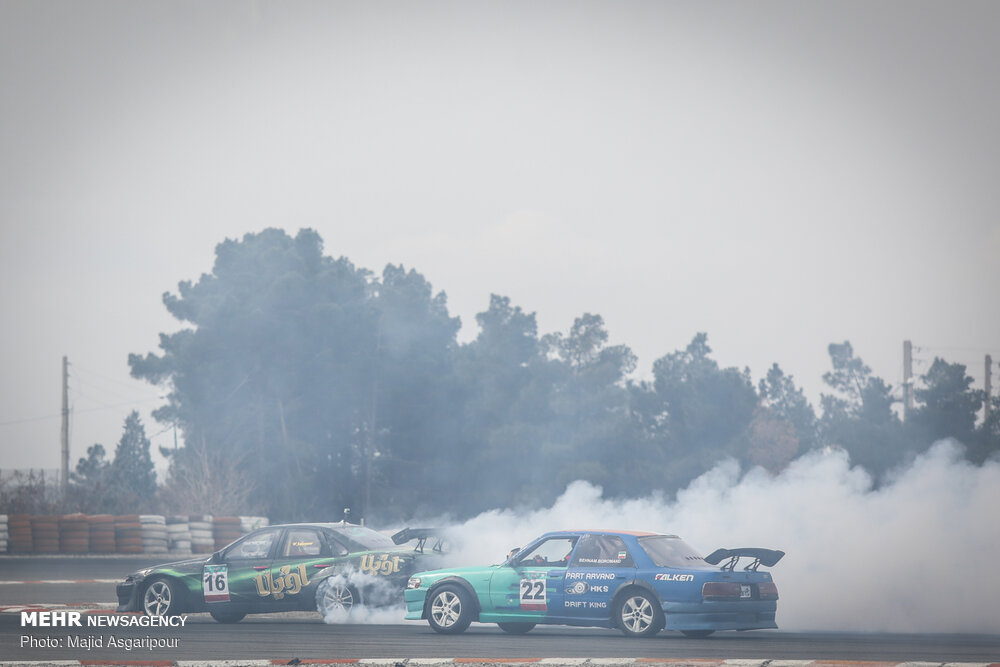 Final round of drift racing at Azadi Complex