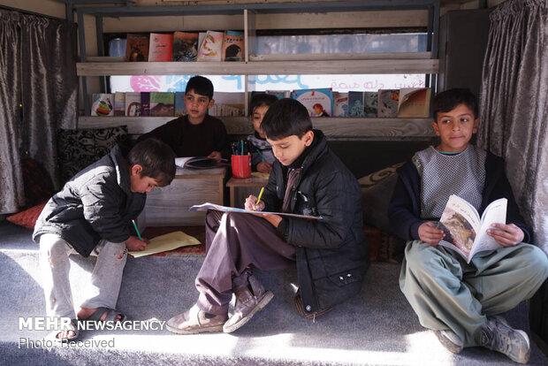 کتابخانه سیار در کابل‎