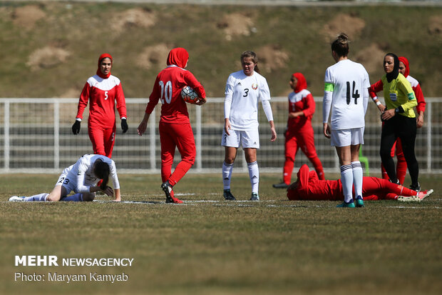 Iran's women's football team vs Belarus friendly