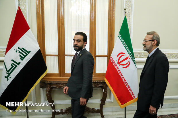 دیدار رئیس مجلس ایران با  رئیس مجلس عراق