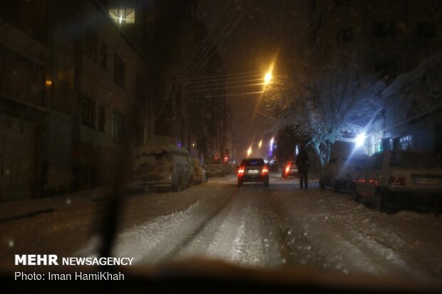 شب برفی همدان