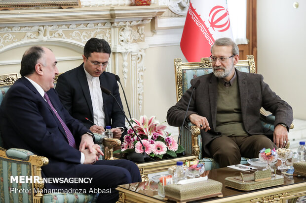 دیدار وزیر امور خارجه آذربایجان با رئیس مجلس شورای اسلامی ایران