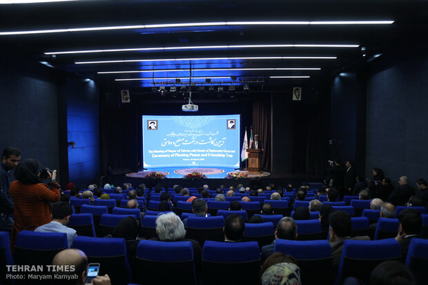  Iranian officials, diplomatic delegations plant trees as a sign of friendship and peace