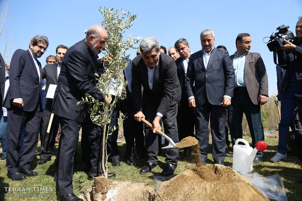  Iranian officials, diplomatic delegations plant trees as a sign of friendship and peace