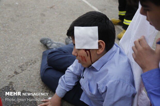 مانور پیشگیری از حوادث چهارشنبه آخر سال در همدان